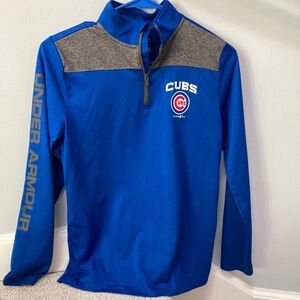 Boys Cubs Under Armour three quarters zip Youth Large